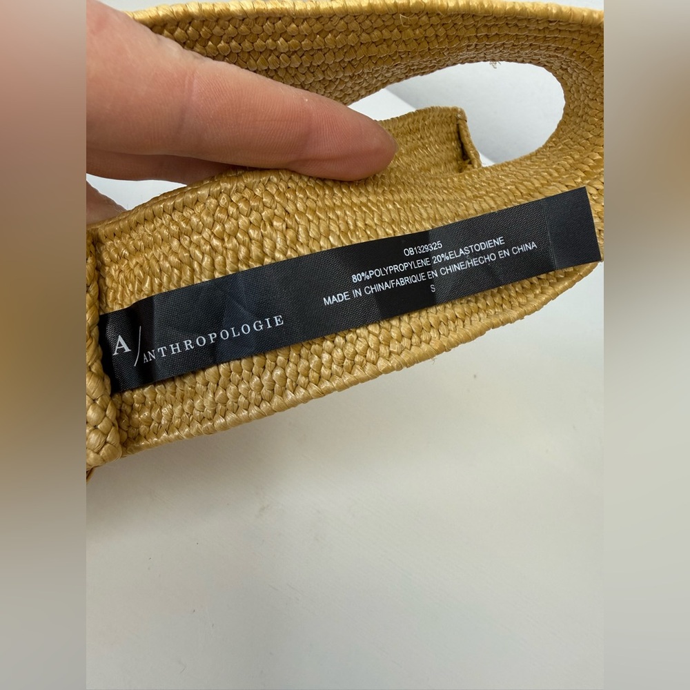 Anthropologie Raffia Woven Statement Buckle Belt Size S excellent condition - Picture 3 of 13